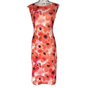 New York & Company Floral Midi Dress - Red and White